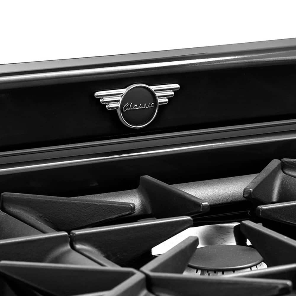 Unique Appliances - 36 in. Wide 6 Burner Classic Retro 5.2 Cu. Ft. Freestanding Gas Convection Range - Midnight Black
