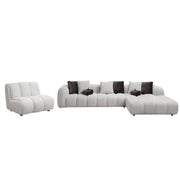 Manilla - Sectional Sofa With Chair - Ivory White