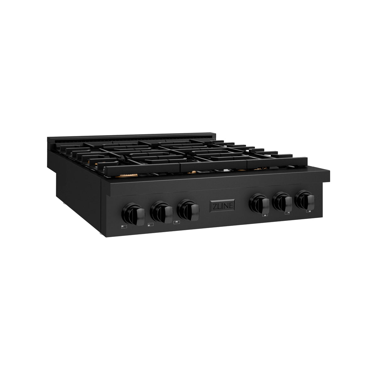 ZLINE - 36 in. Wide 6 Burner Paramount Gas Rangetop with  (SRTB-BR-36) - Black Stainless Steel