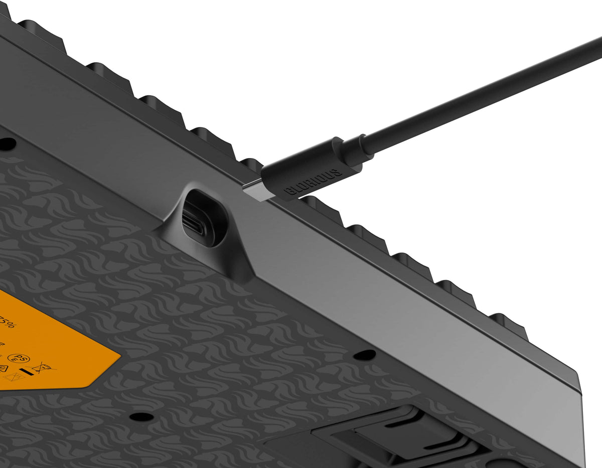 Glorious - GMBK 75% Wired Membrane Gaming Keyboard with Swappable MX-Compatible Keycaps - Black