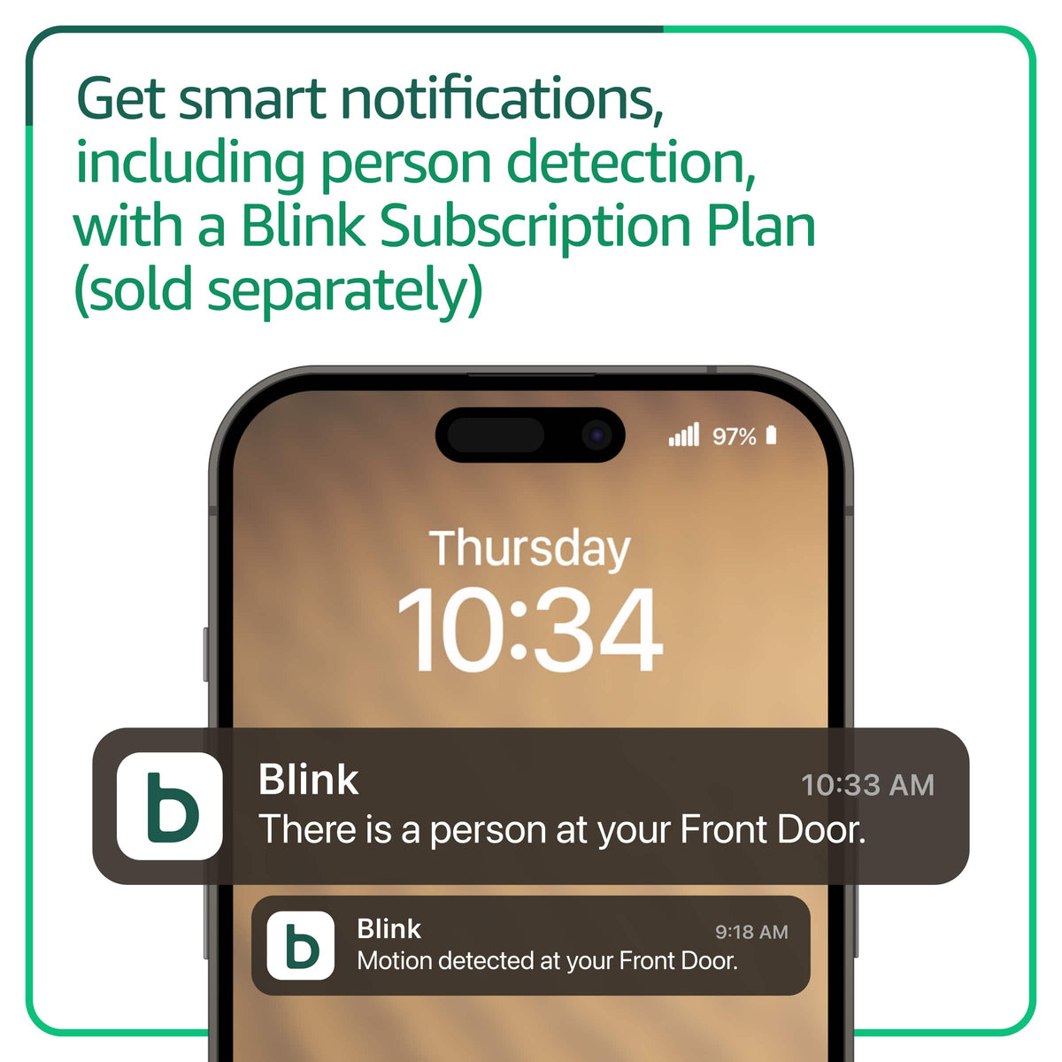 Blink - Video Doorbell - Head-to-toe HD view, two-year battery, simple setup, Sync Module Core included - White