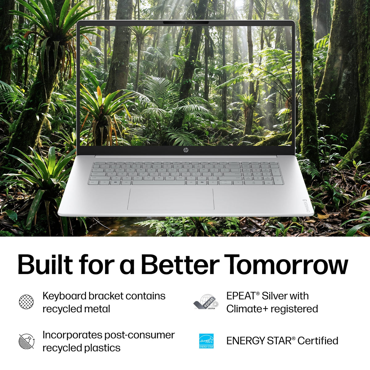 HP - OmniBook 3 - 17.3" Full HD Laptop - AMD Ryzen 5 40 (2025) - 8GB Memory - 512GB SSD - Glacier Silver