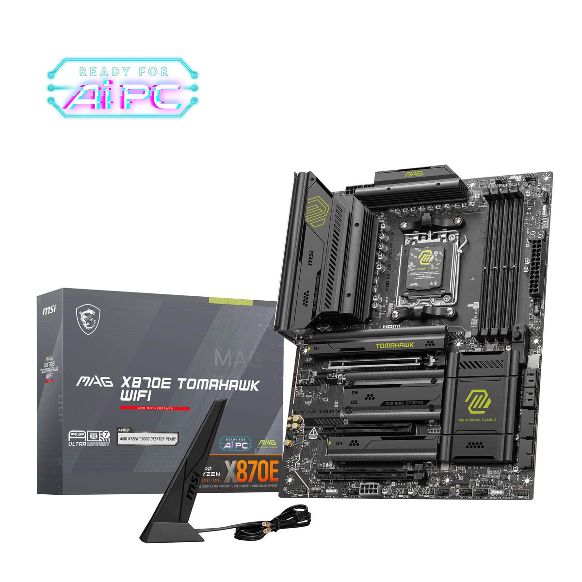 MSI - MAG X870E TOMAHAWK WIFI (Socket AM5) AMD X870 ATX DDR5 Wi-Fi 7 Motherboard - Black