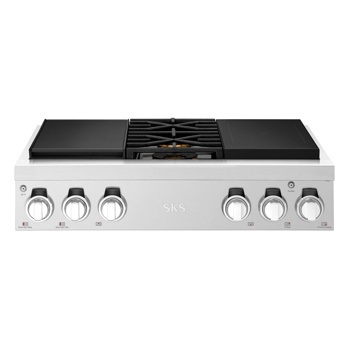 SKS - 36-In Gas Rangetop with 4 Burners and Griddle - Stainless Steel