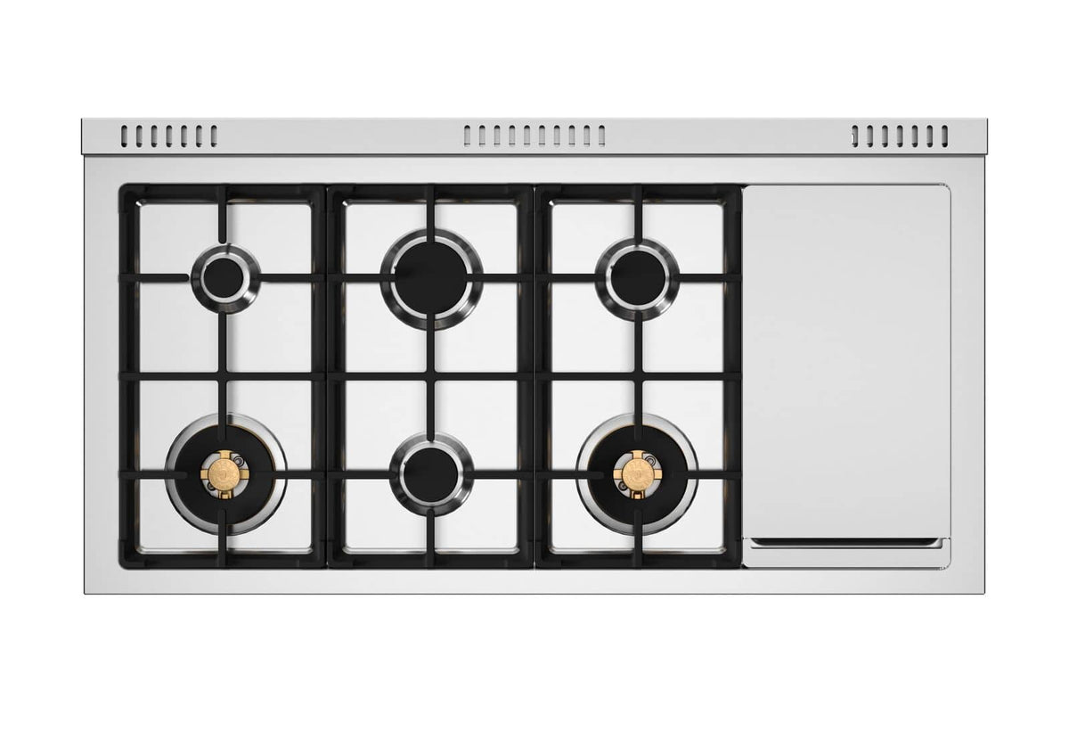 Bertazzoni - 48" Heritage Series Dual Fuel Range - Nero Matt/Gold - Black