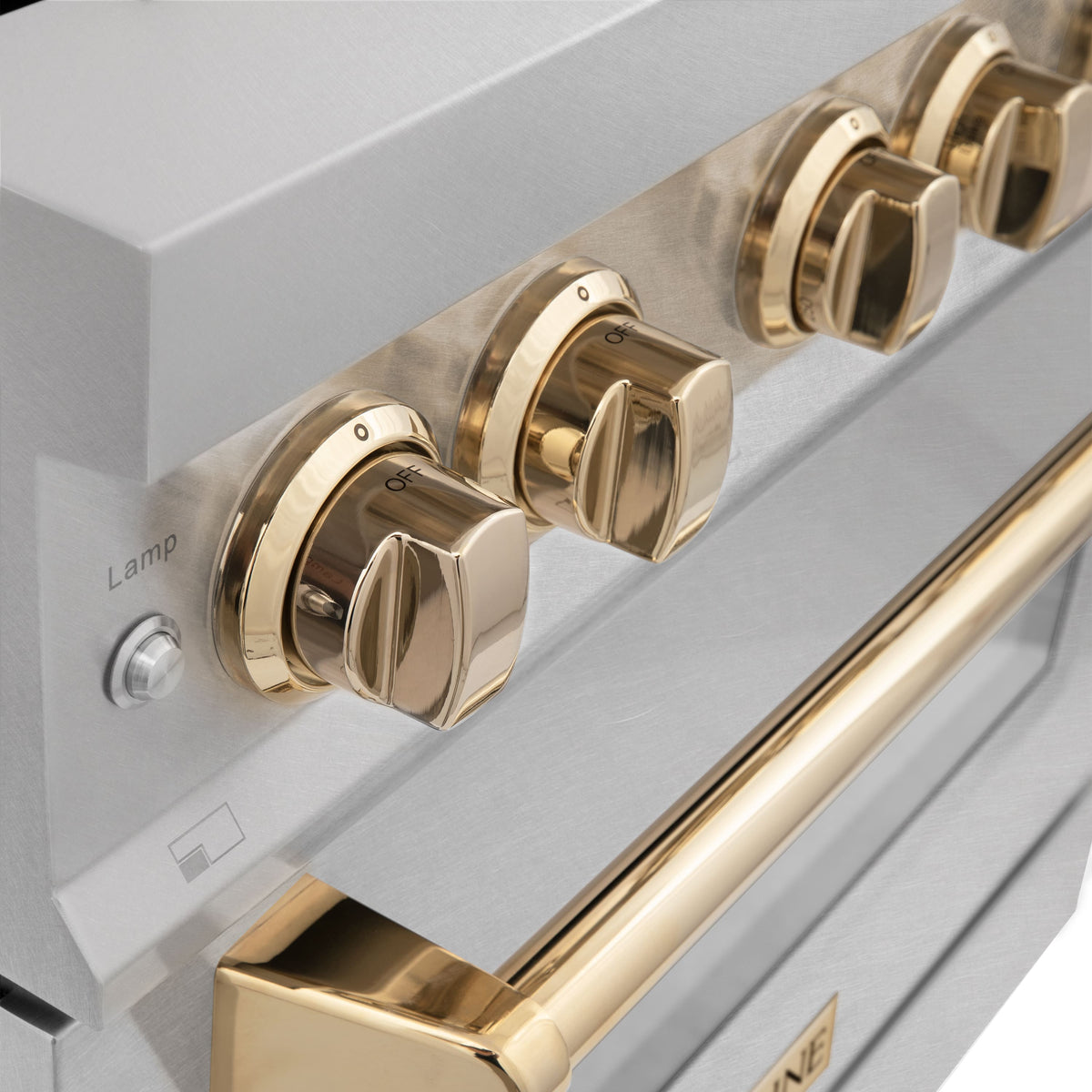 30 in. Wide 4 Burner ZLINE Autograph Legacy Dual Fuel Range in Satin Steel & Gold Accents (RASZ-SN-30-G) - Stainless Steel