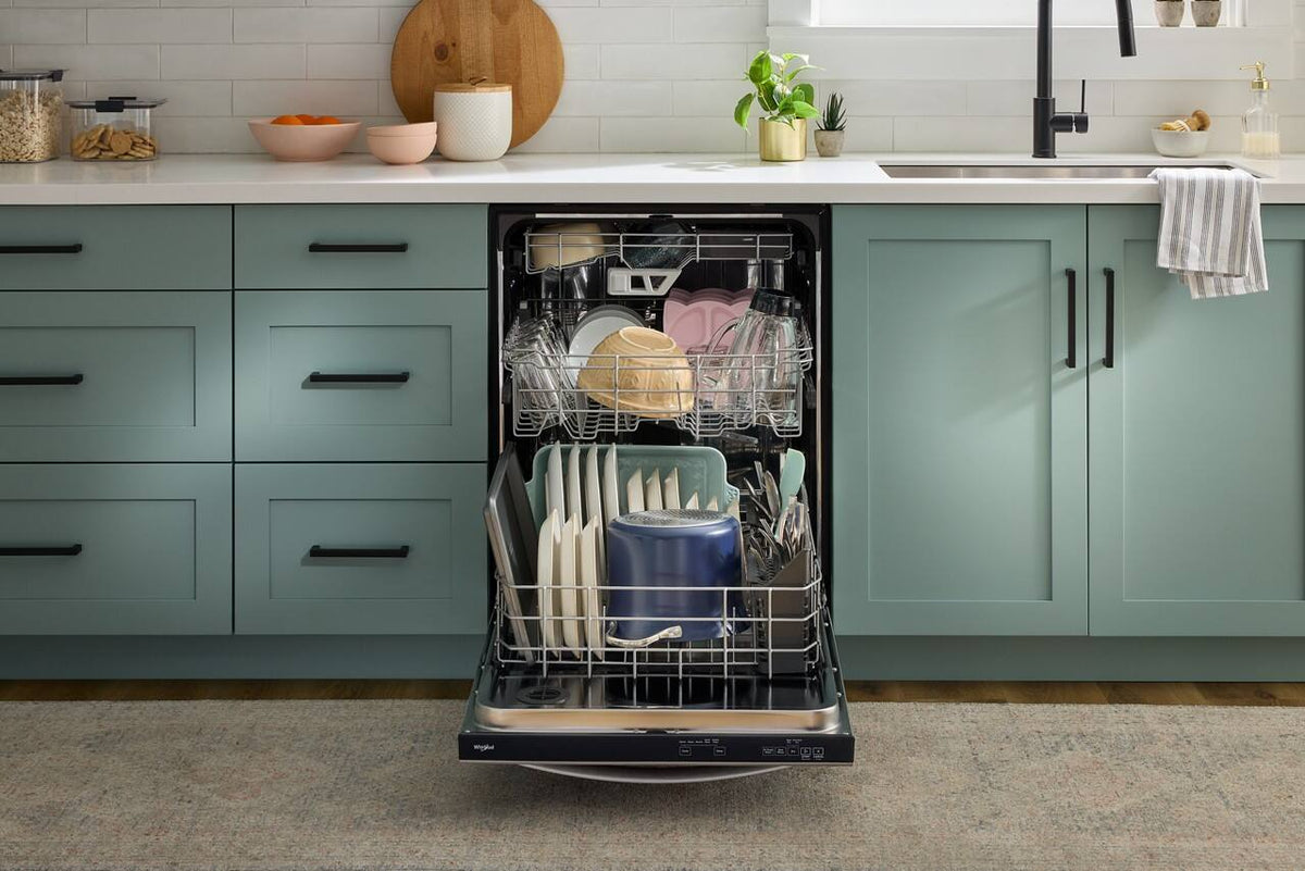 Whirlpool - 24 inch Top Control Built-in Stainless Steel Tub Dishwasher with 3rd Rack, Water Repellent Silverware Basket,  41 dBA - Stainless Steel