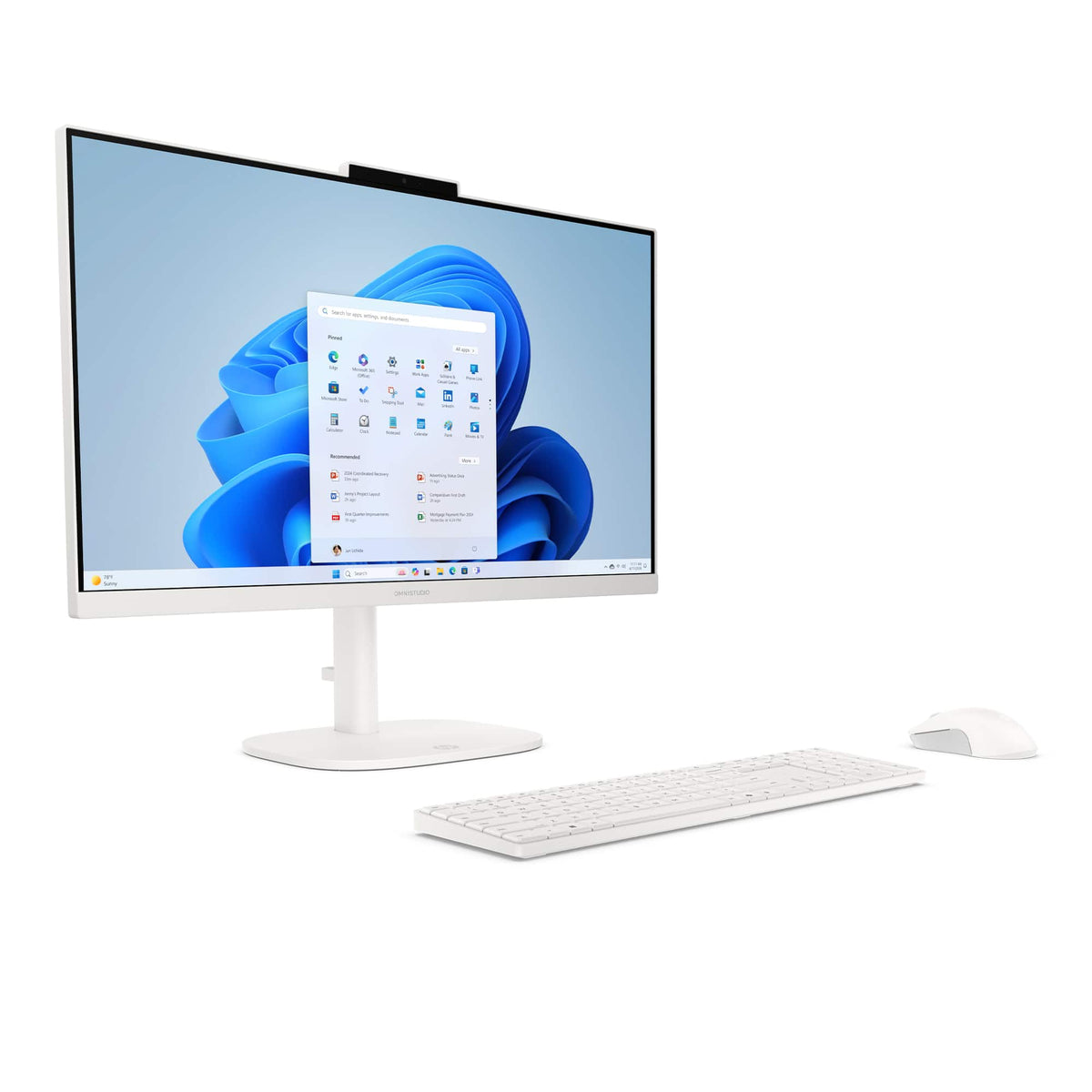 HP - OmniStudio 23.8" WLED Touchscreen All-in-One with Adjustable Height - Intel Core 3 304 (2026) - 8GB Memory - 512GB SSD - Cotton White