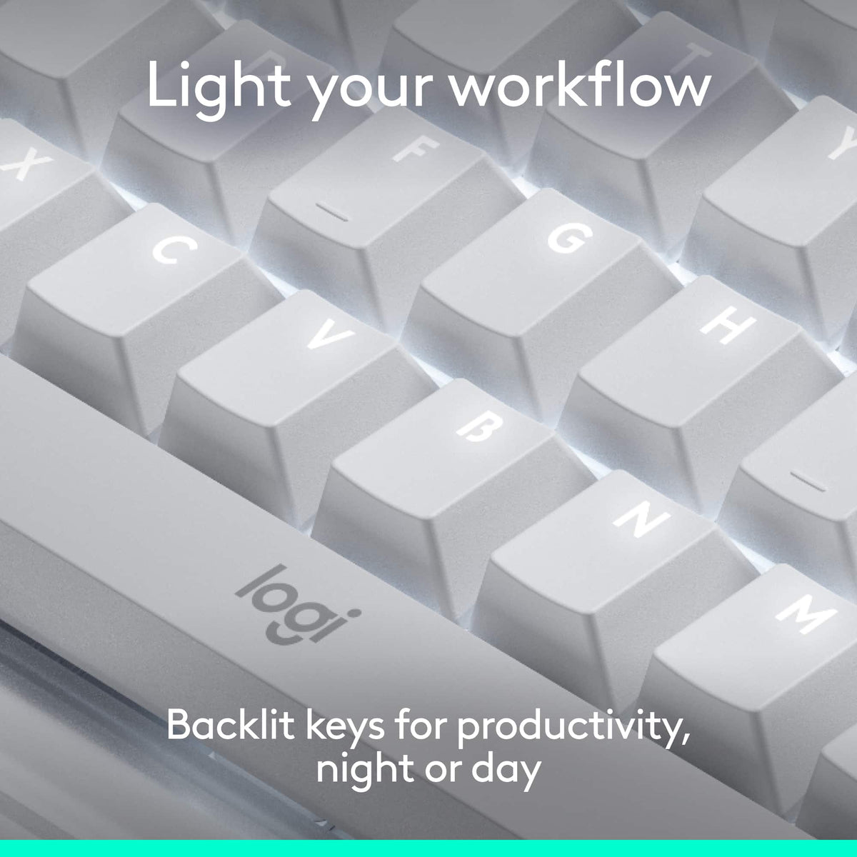 Logitech - Alto Keys K98M Full-size Wireless Mechanical keyboard with Backlit keys for PC, Mac, Laptops - Off-white