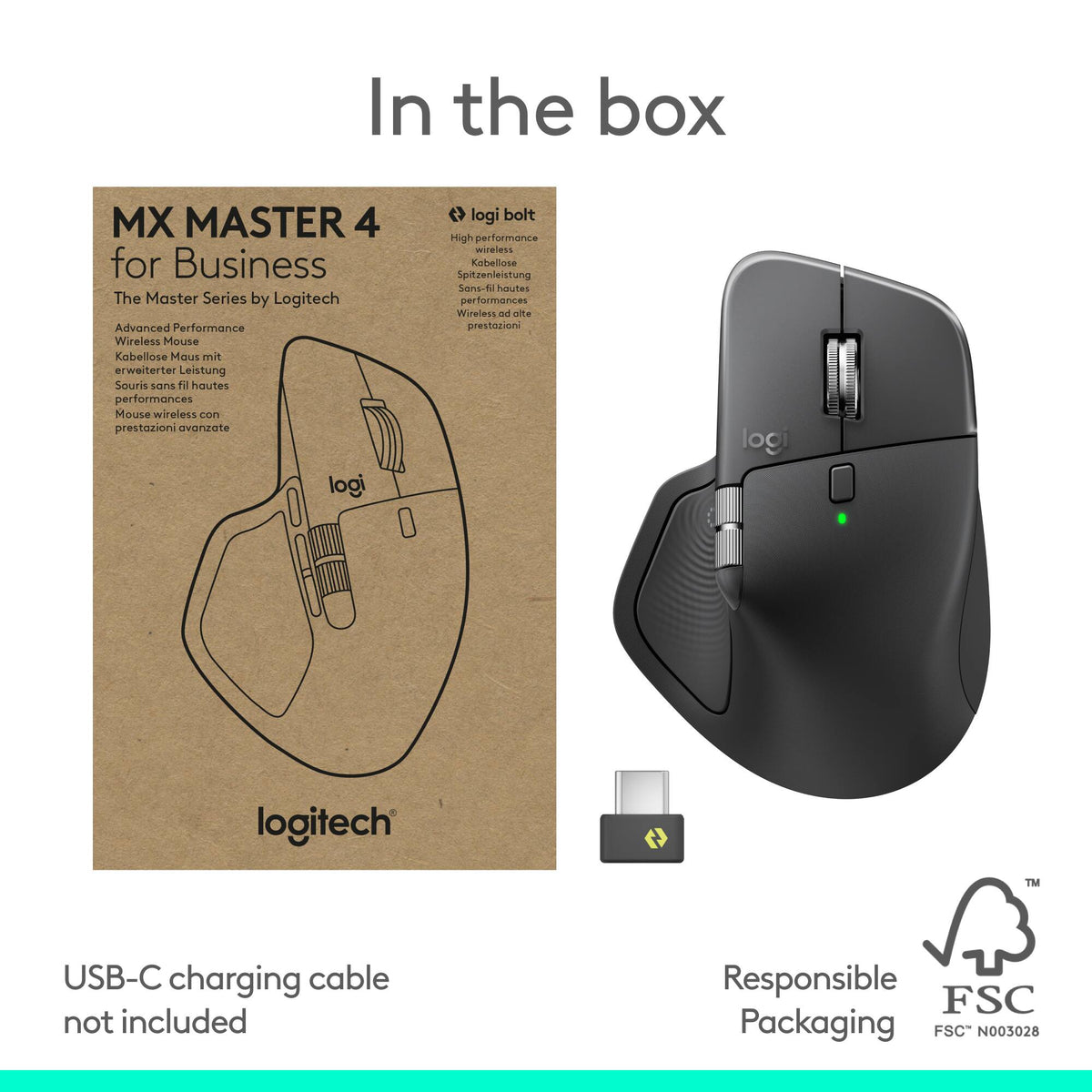 Logitech - MX Master 4 for Business Wireless Bluetooth Laser Ergonomic Right-handed Mouse with Haptic Feedback and Actions Ring - Wireless - Graphite