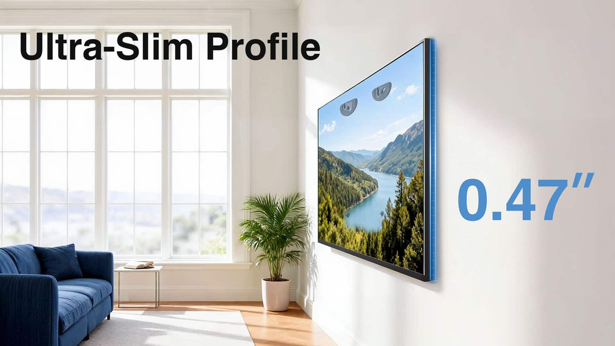 ErgoAV - AnyWall Ultra Slim TV Mount for 40″ to 90″ TVs™ - Black