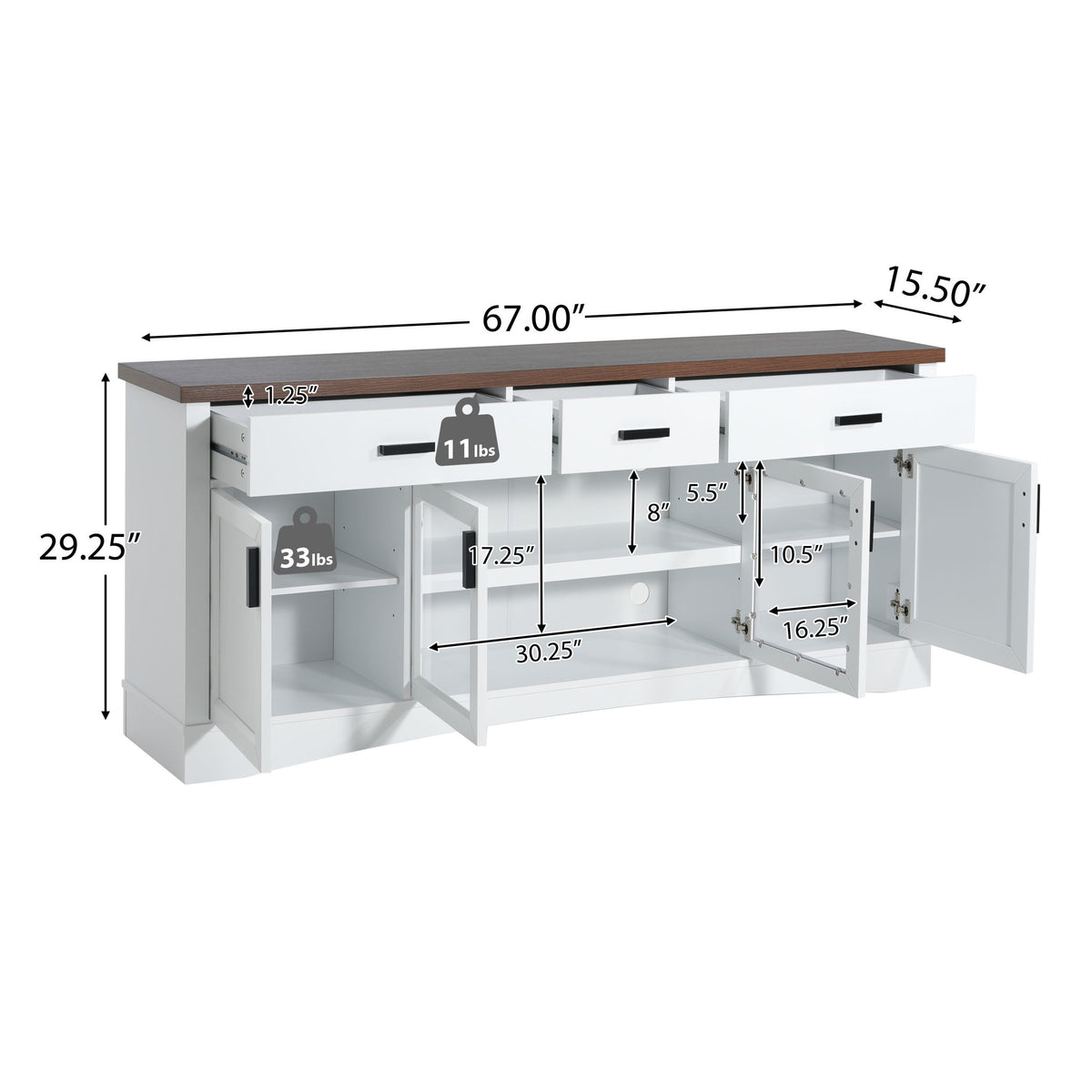 Mueble de TV moderno y estantes ajustables
