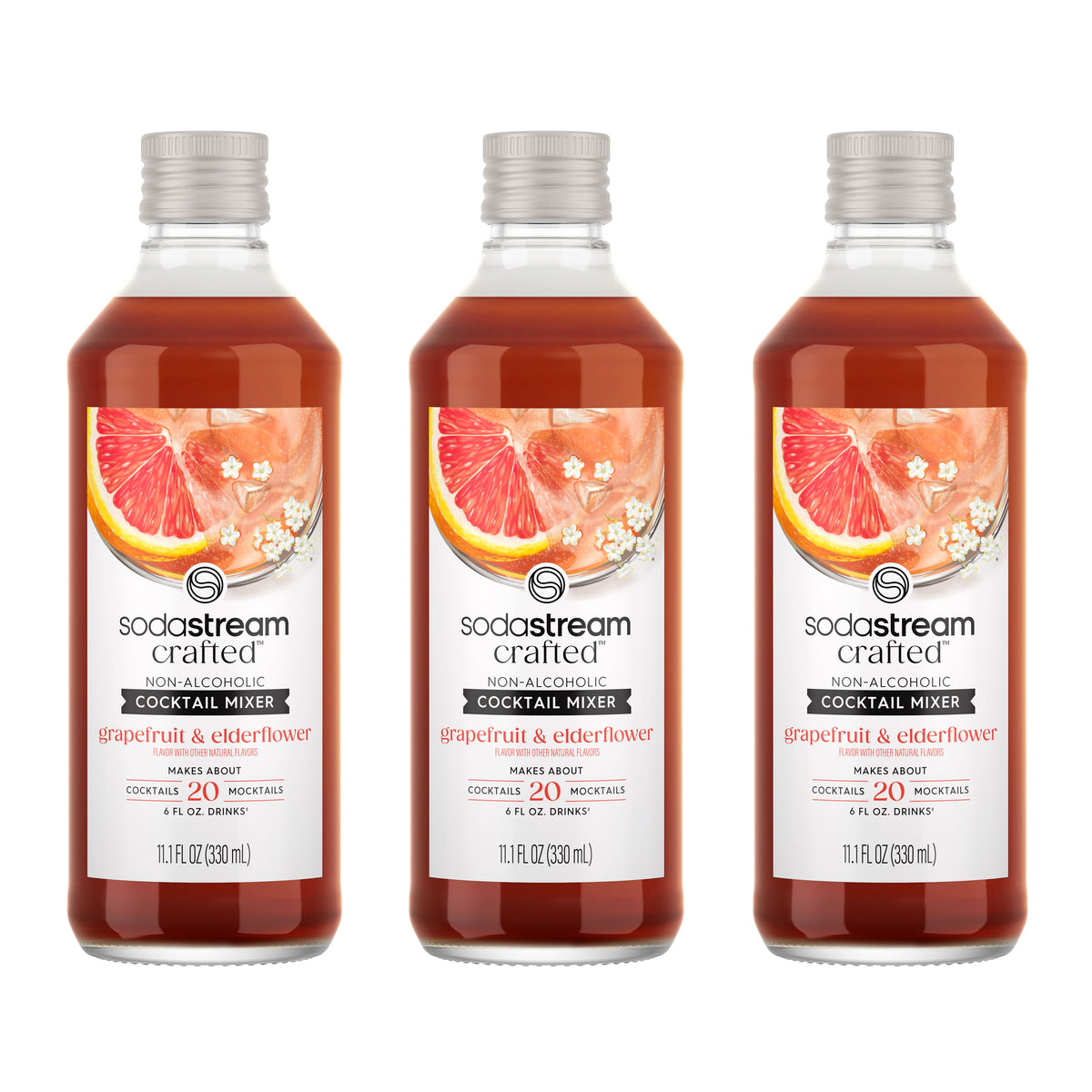 SodaStream - Crafted Mixers  Elderflower Grapefruit Drink Mix 3-Pack
