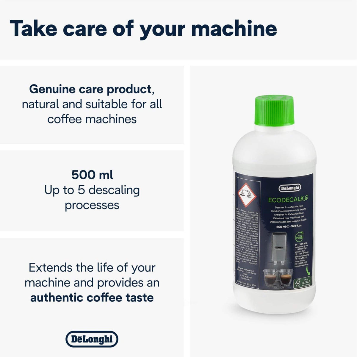 De'Longhi - Eco Descaler - 1 500ml bottle - Clear