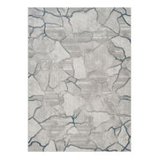 Geometrix - 5'3" X 7'3" Area Rug, Geometric 3D Effect - Ivory / Gray - Polyester