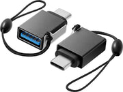 Best Buy essentials™ - USB-C Male to USB Female Adapter (2-Pack) - Black