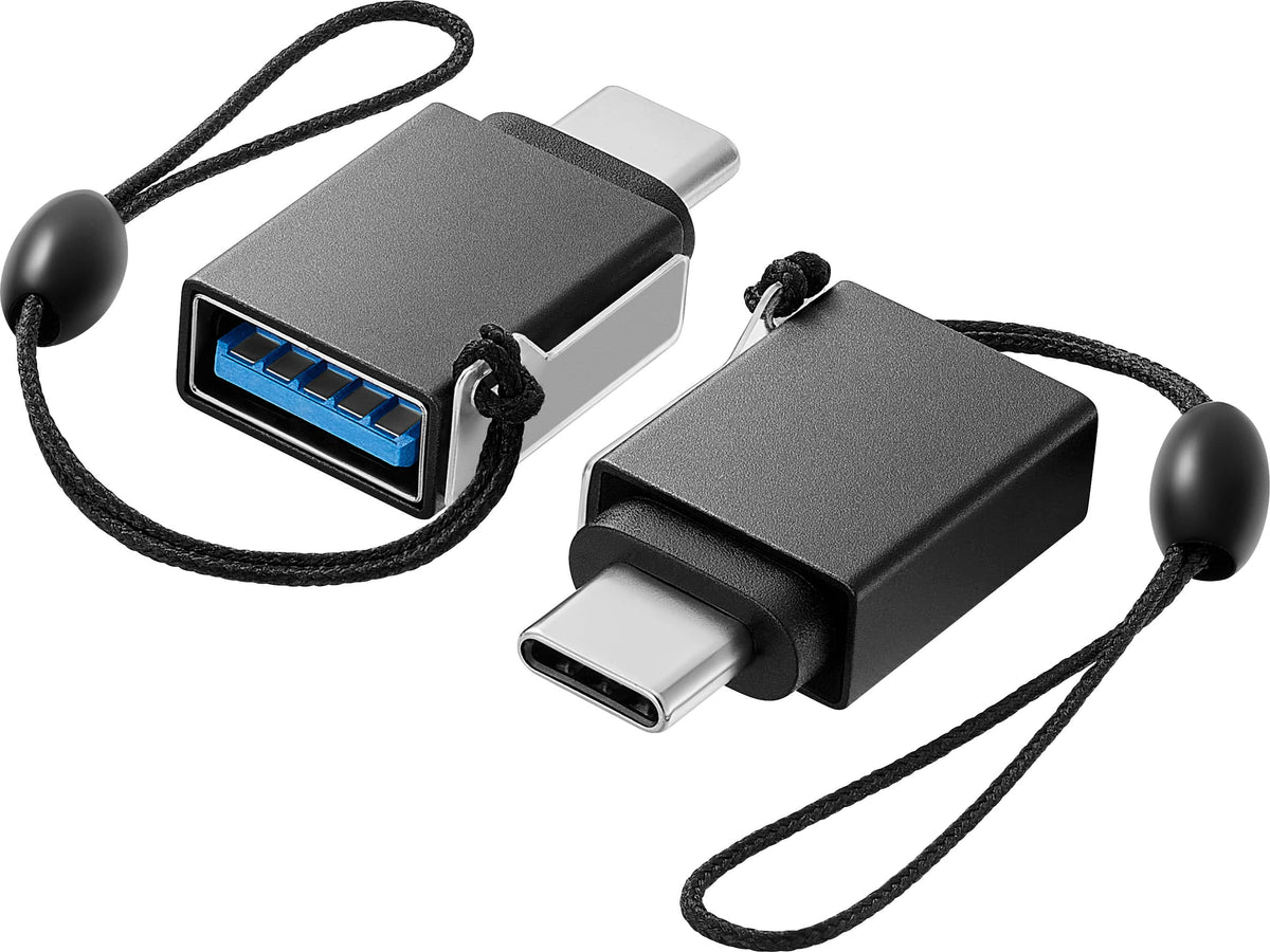 Best Buy essentials™ - USB-C Male to USB Female Adapter (2-Pack) - Black