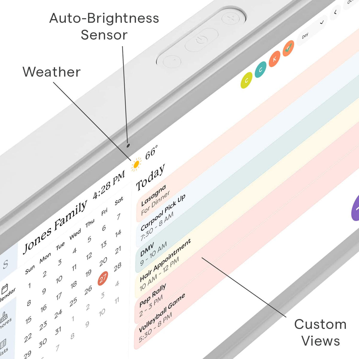 Skylight - Calendar: 15 Inch Touchscreen Smart Calendar and Chore Chart - White