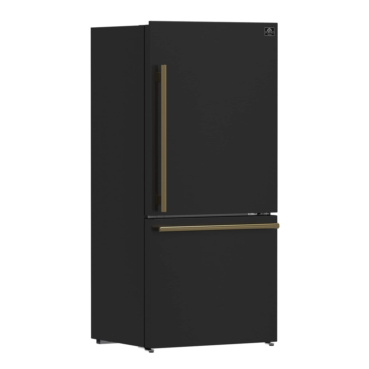 Forno Appliances - 32 in. Wide Milano Espresso 17.2 Cu. Ft. Counter-Depth Bottom Freezer Refrigerator with Right Swing Door - Black