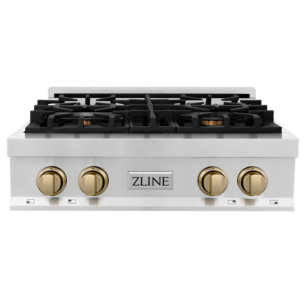 ZLINE - Autograph 30 in. Legacy Rangetop w/ 4 Burners and Champagne Bronze Accents - Stainless Steel
