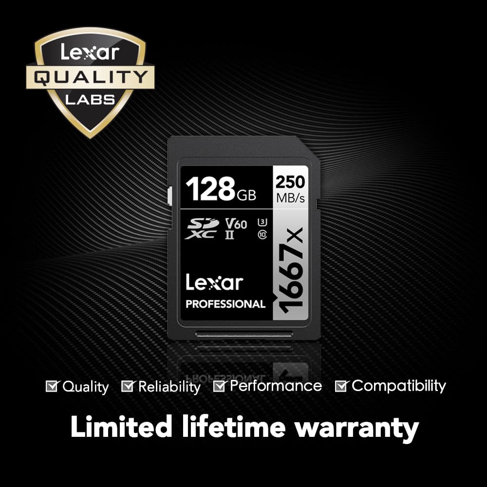 Lexar - Professional SDXC 1667X UHS-II, V60 128 GB