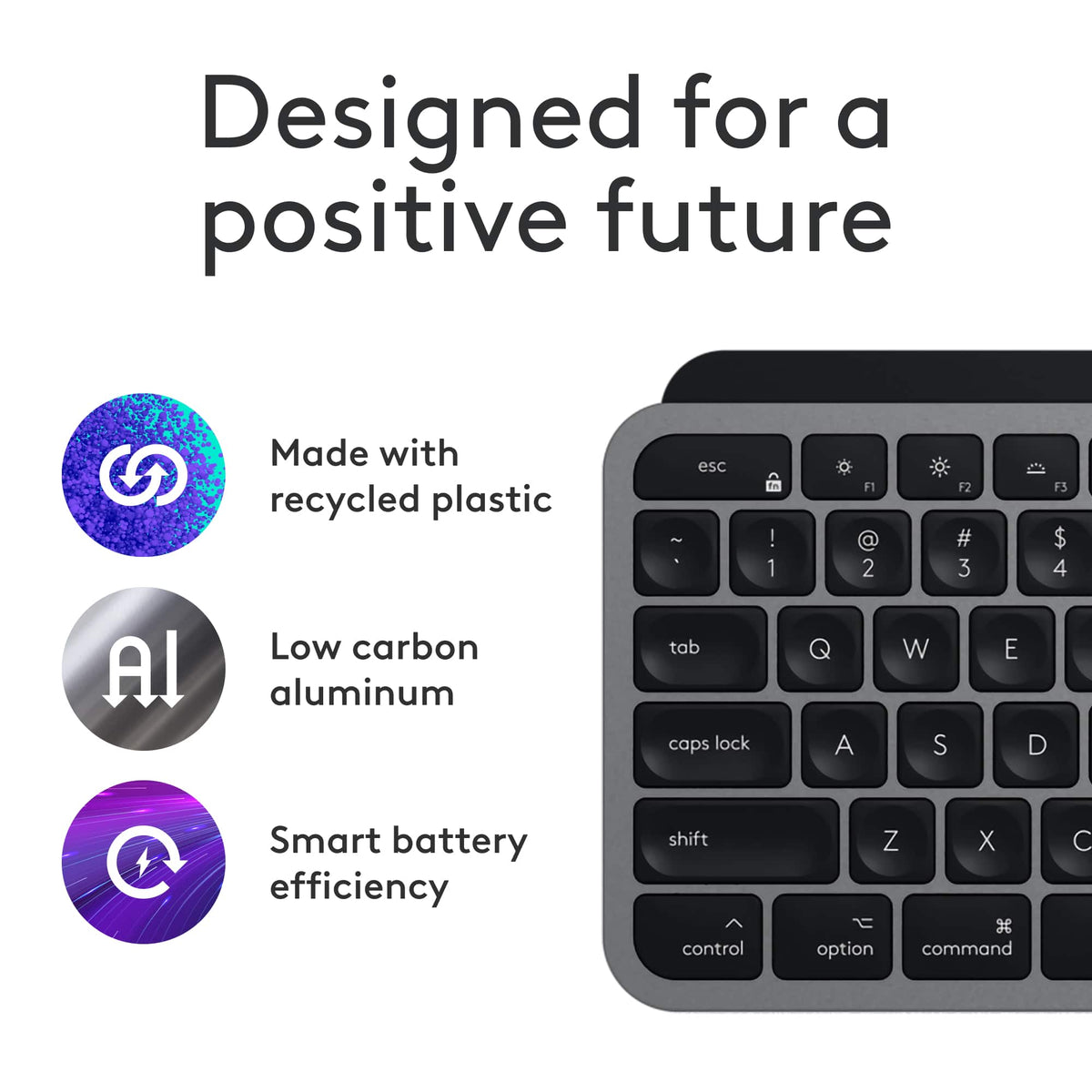Logitech - MX Keys S Combo for Mac Full-size Wireless Scissor Keyboard and Mouse Bundle for MacBook, iMac, iPad with Palm-rest - Space Gray