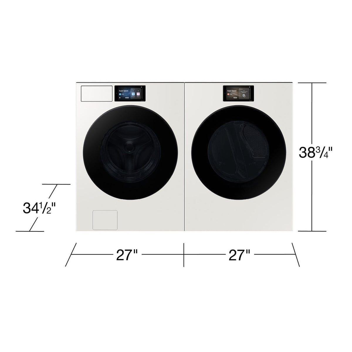 Samsung - 7.6 cu. ft. Bespoke AI Ultra Capacity Front Load Electric Dryer with AI Home and AI OptiDry+ - Ivory
