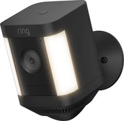 Ring - Spotlight Cam Plus Outdoor/Indoor Wireless 1080p Battery Surveillance Security Camera - Matte Black