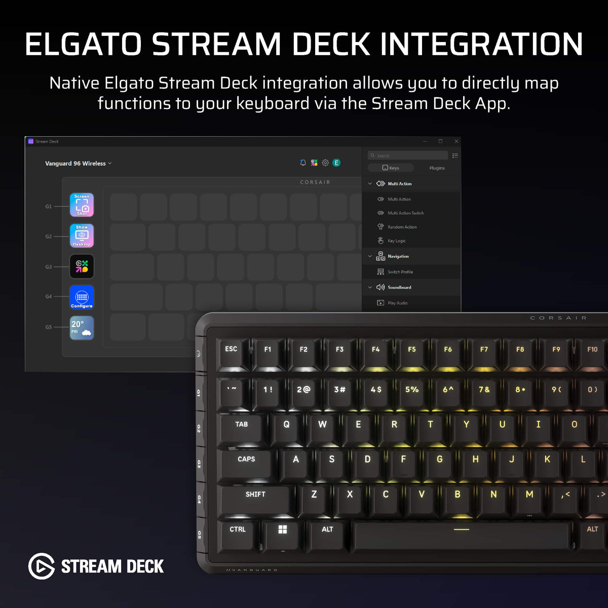 CORSAIR - VANGUARD 96 WIRELESS Mechanical Gaming Keyboard for PC - Black