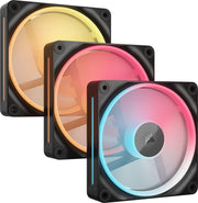 CORSAIR - iCUE LINK LX120-R RGB 120mm PWM Reverse Blade Computer Case Fan Starter Kit (3-pack) - Black