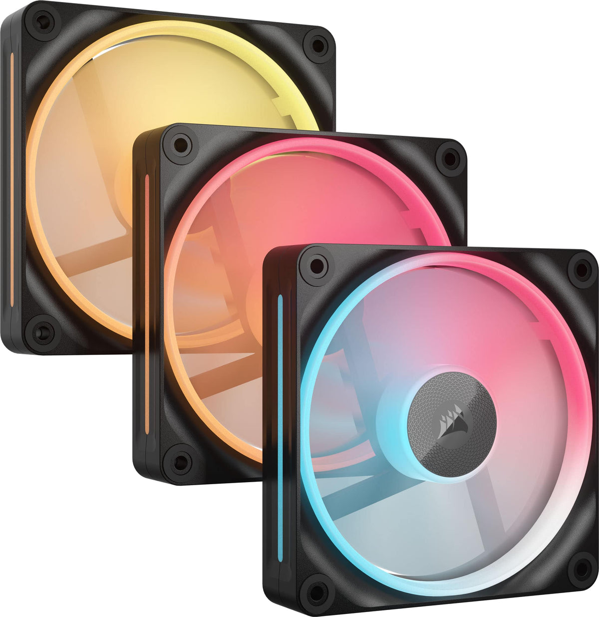 CORSAIR - iCUE LINK LX120-R RGB 120mm PWM Reverse Blade Computer Case Fan Starter Kit (3-pack) - Black