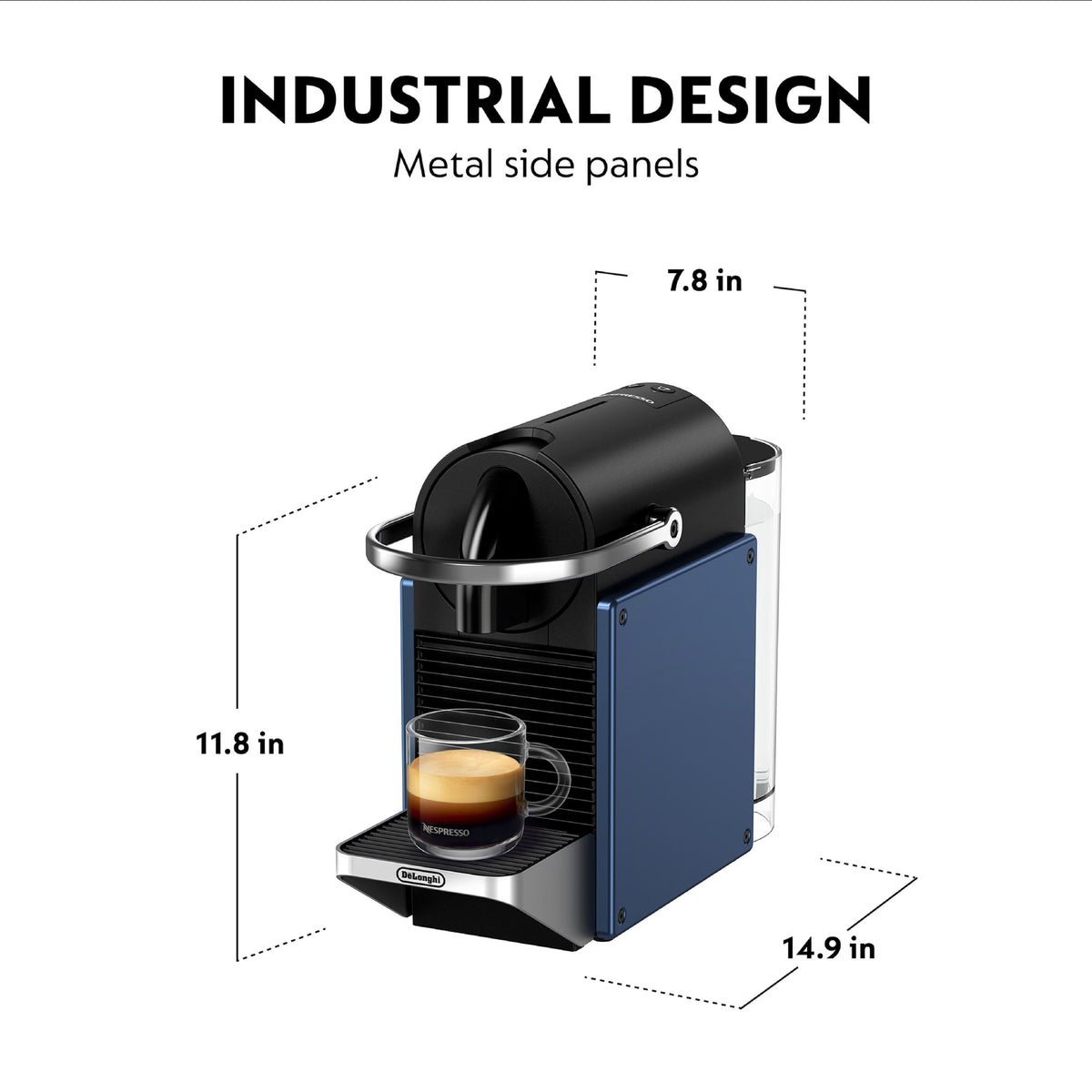 De'Longhi - Nespresso Pixie Single Serve Espresso Machine, 19-Bar - Dark Blue