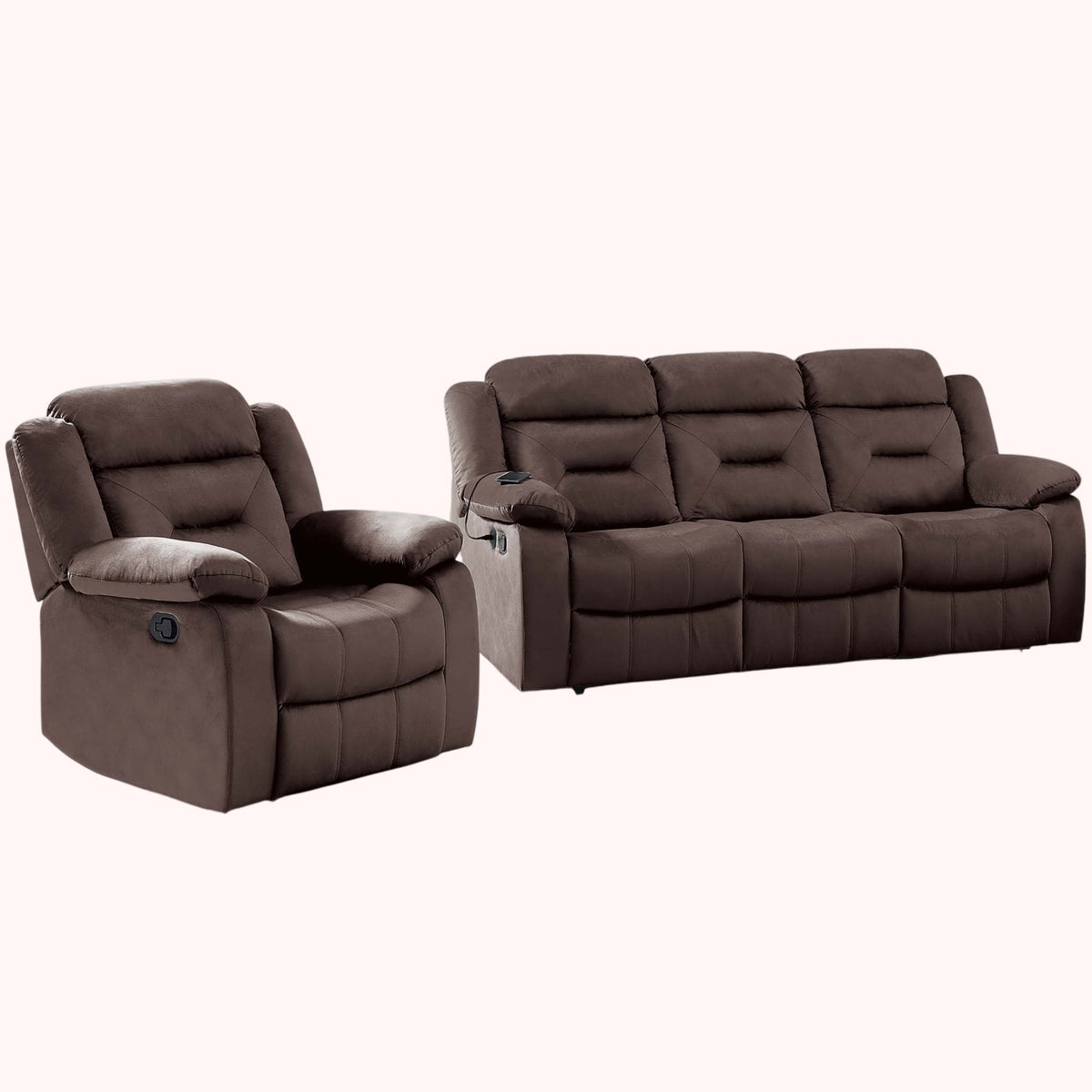 Juego de sala contemporáneo con brazos de almohada y soporte para la cabeza