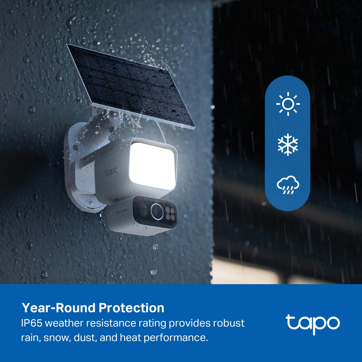 TP-Link - Tapo Wireless Floodlight Pan-Tilt Security Camera, 360° Viewing, 2K Crystal-Clear Video, Solar Charged - No Monthly Fees - White