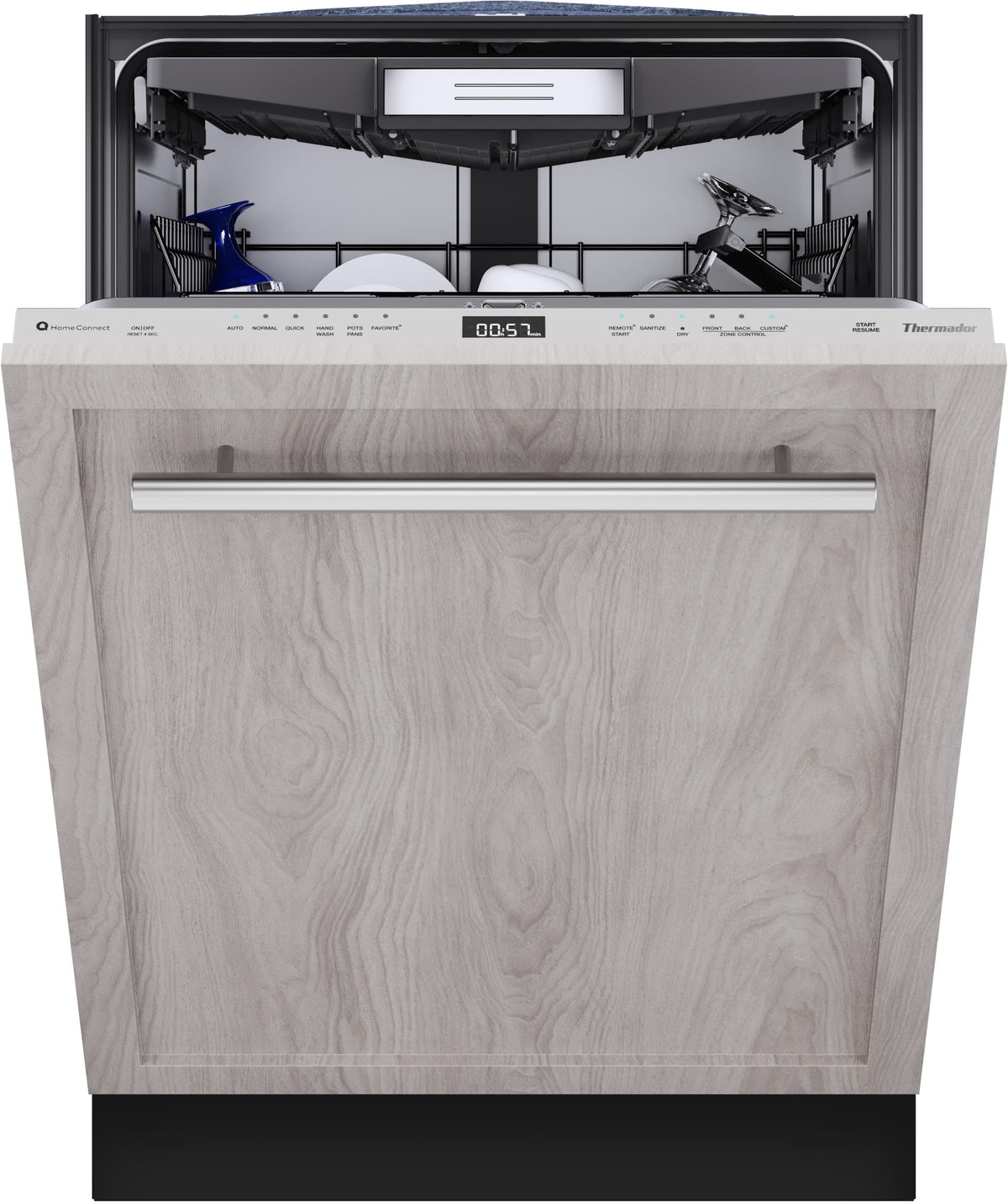 Thermador - Star Sapphire 24" Top Control Smart Built-In Stainless Steel Tub Dishwasher with 3rd Rack and Interior Light, 42 dBA - Custom Panel Ready