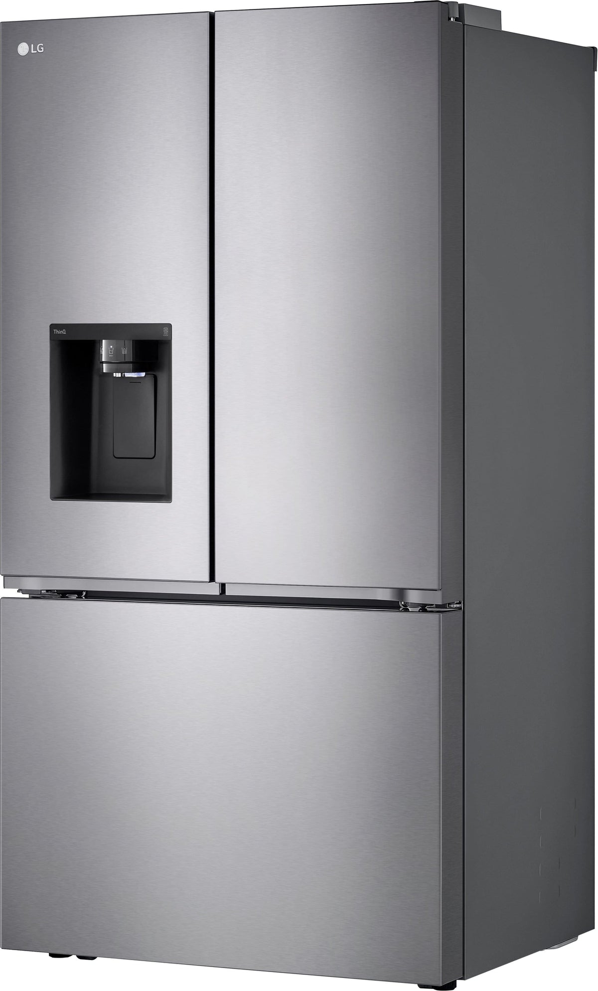 LG - 36-in Counter-Depth MAX 25.5 Cu. Ft. French Door Smart Refrigerator with Ice Plus - PrintProof Stainless Steel Look