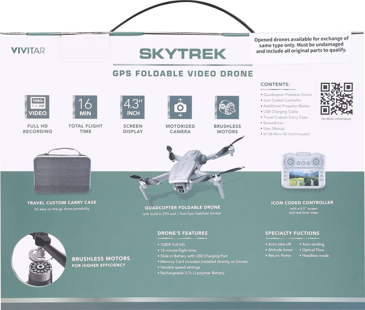 Vivitar - SkyTrek Drone - Gray