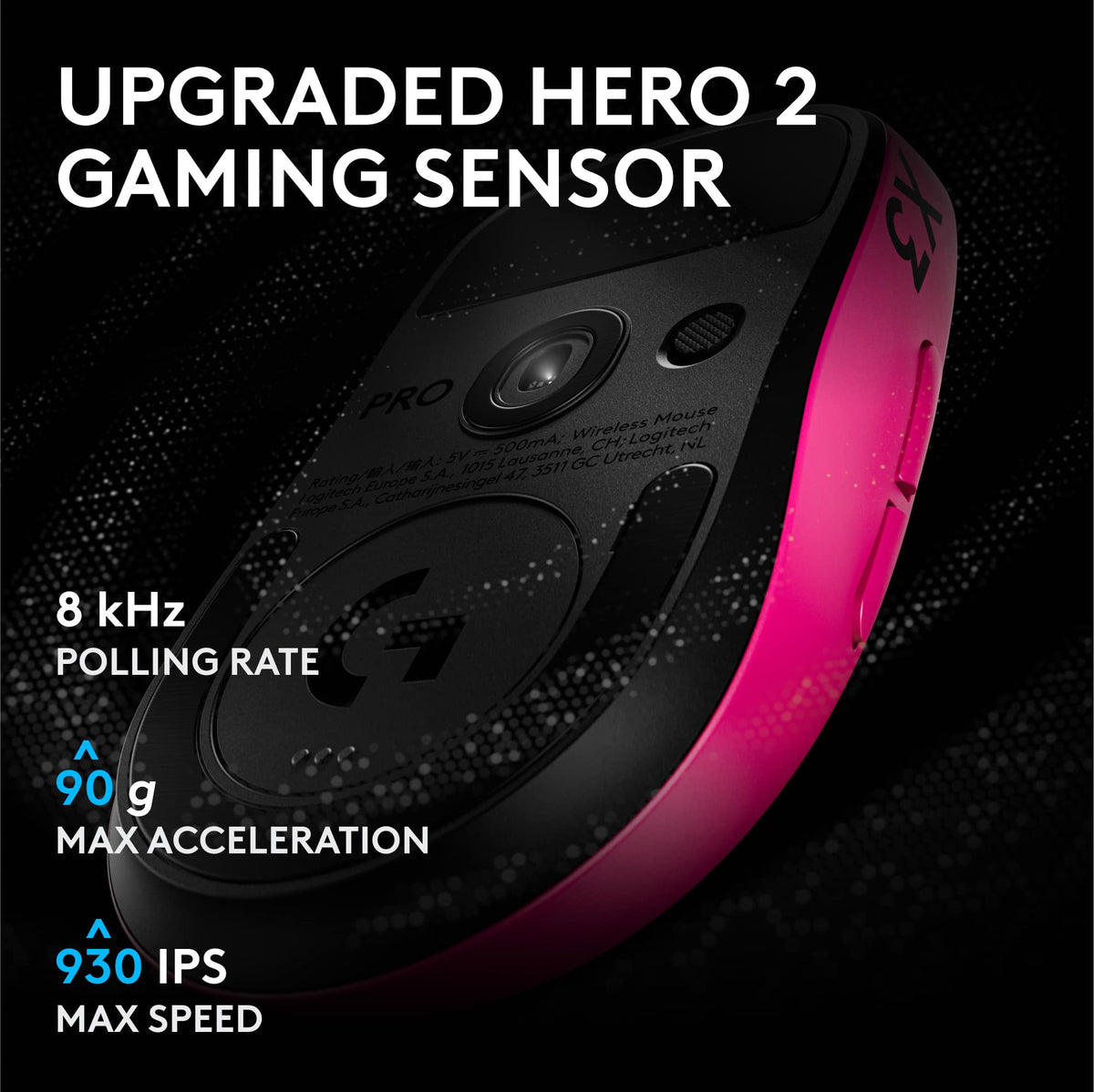 Logitech - G PRO X3 SUPERSTRIKE Wireless Gaming Mouse, Ultra-Lightweight with Programmable Buttons for PC, Mac - Wireless - Pink Magenta