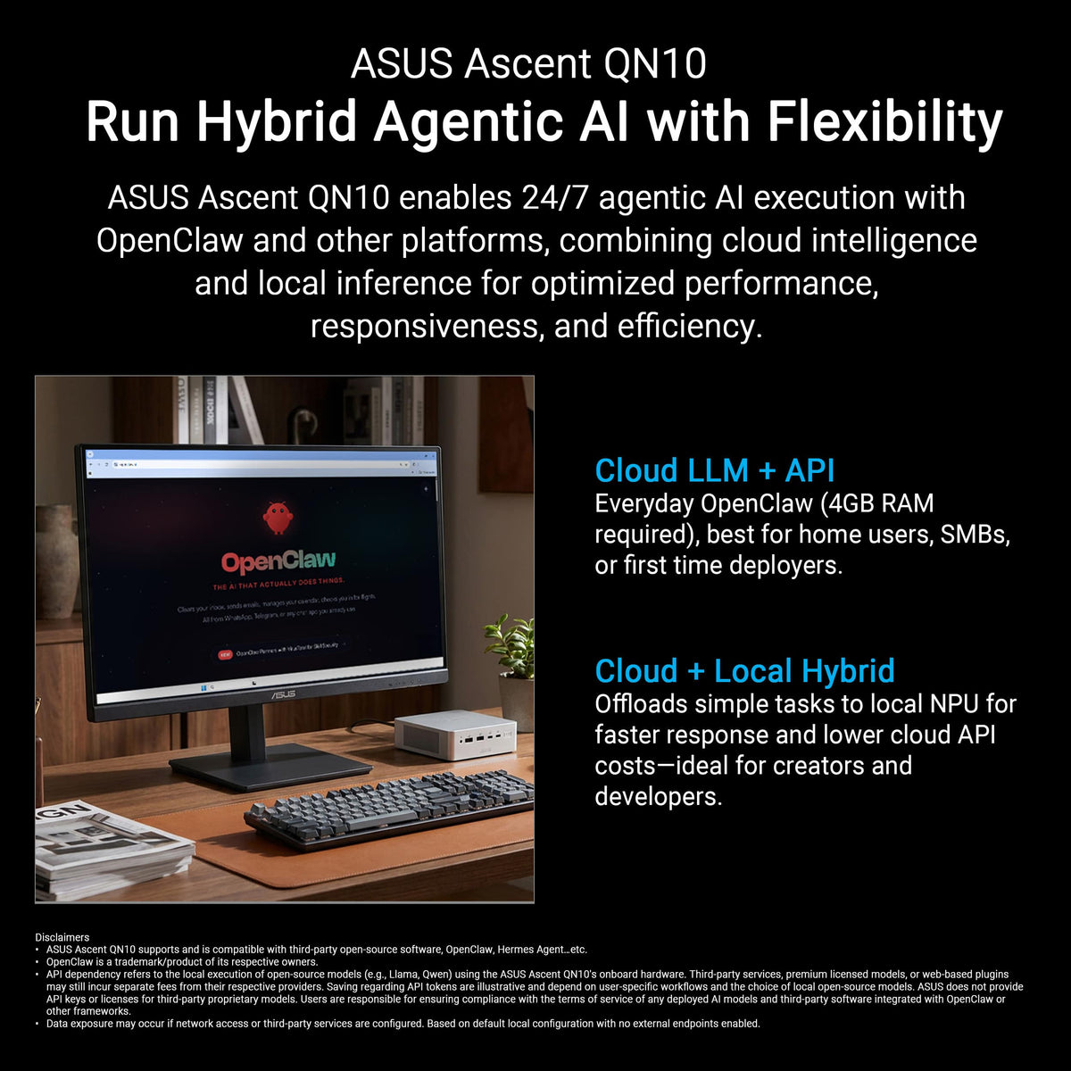 ASUS - Ascent QN10 Mini PC - Snapdragon X2 Elite (2026) - Qualcomm Adreno X2-90 - 16GB Memory - 512GB Storage - Copilot+PC - Silver