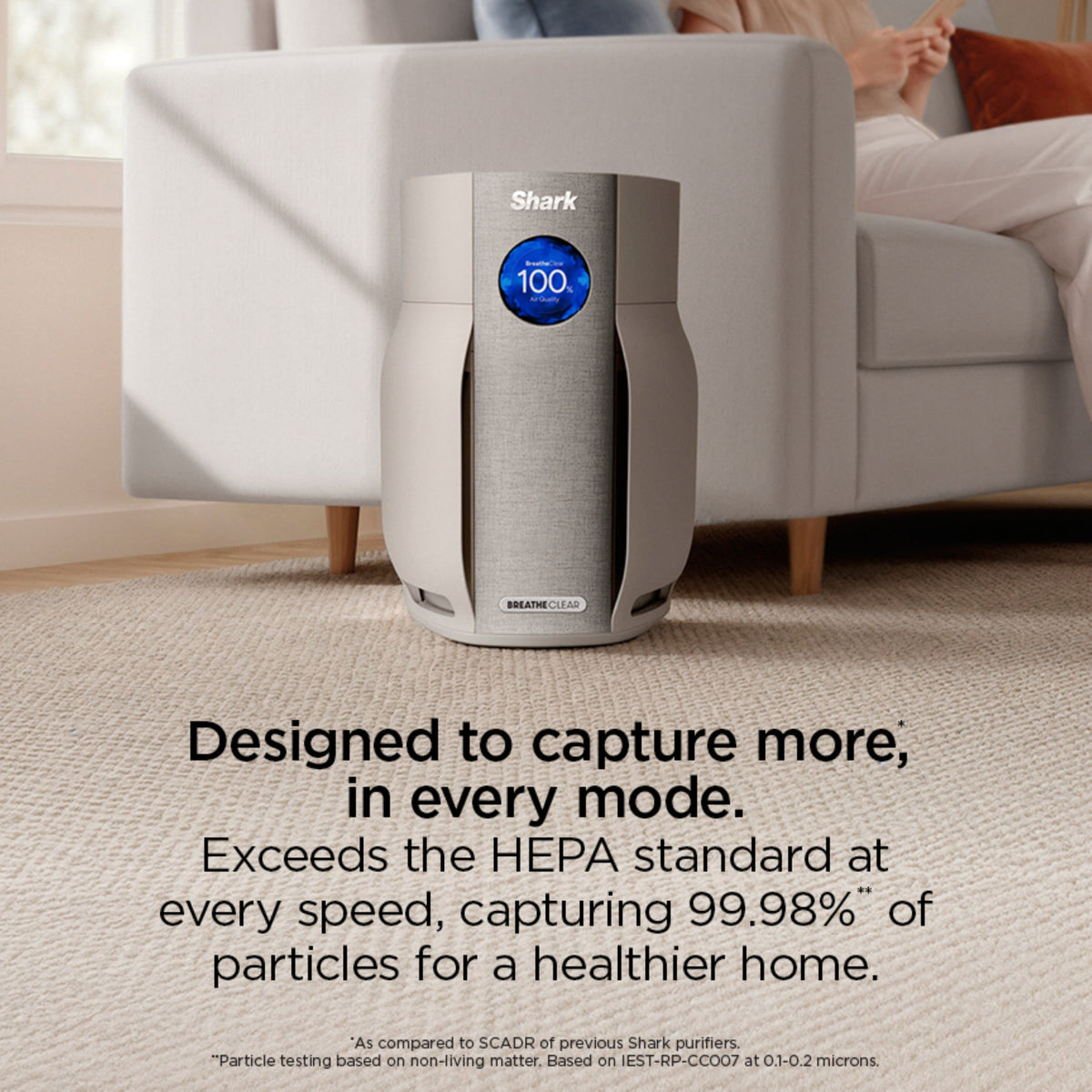 Shark - BreatheClear Air Purifier with NeverChange, 750 sqft - Dove