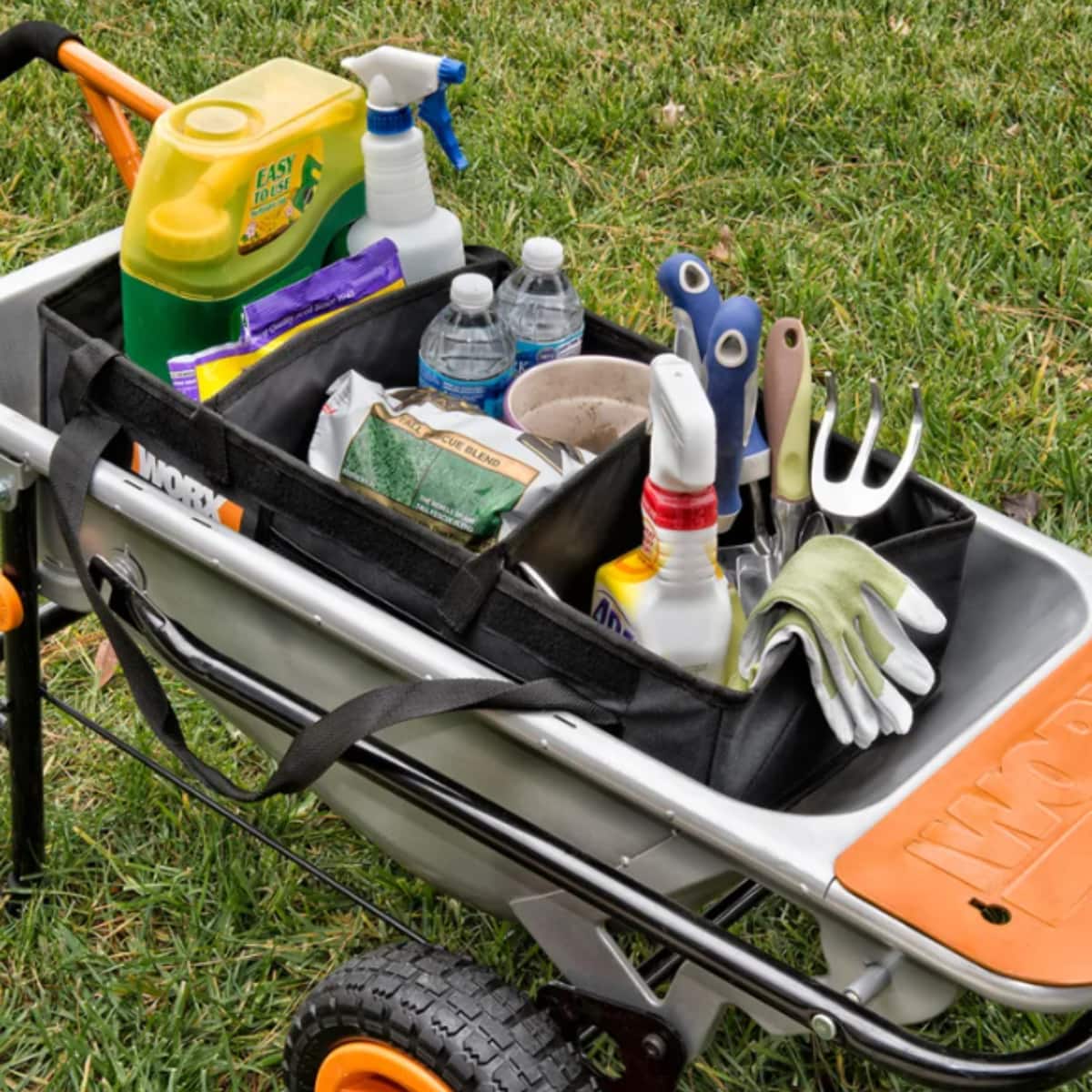 WORX - WA0234 Aerocart Wheelbarrow Adjustable Tub Organizer - Black