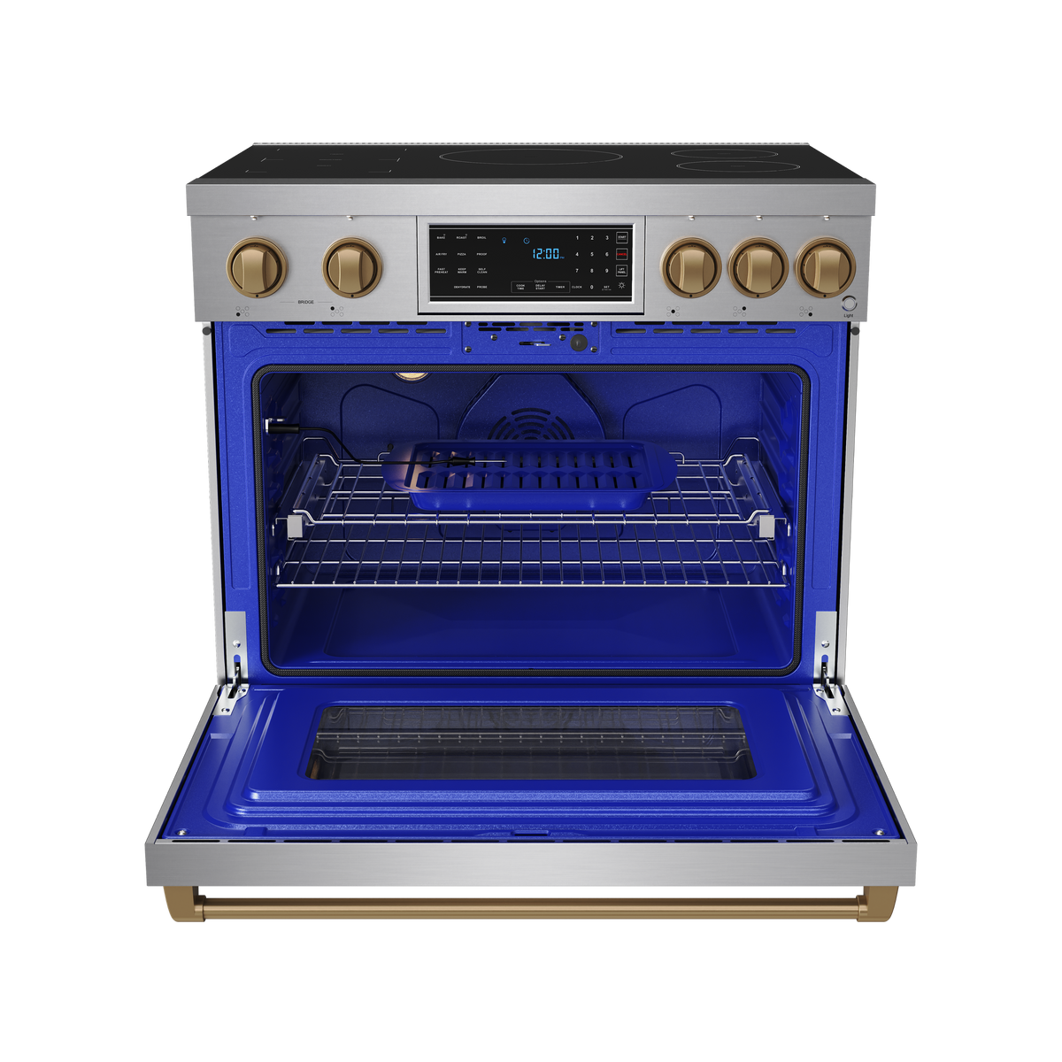 Gordon Ramsay Series by Thor Kitchen 6.0 Cu. Ft Freestanding Induction Range with Bronze Hardware - Stainless Steel