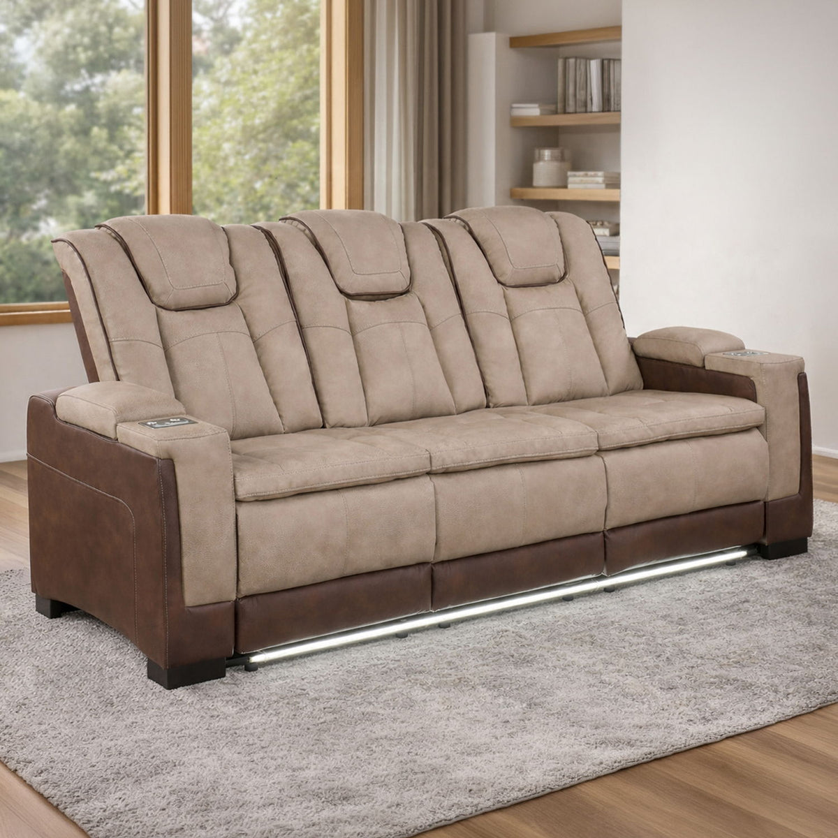 Bruno - Sofá reclinable eléctrico con iluminación LED