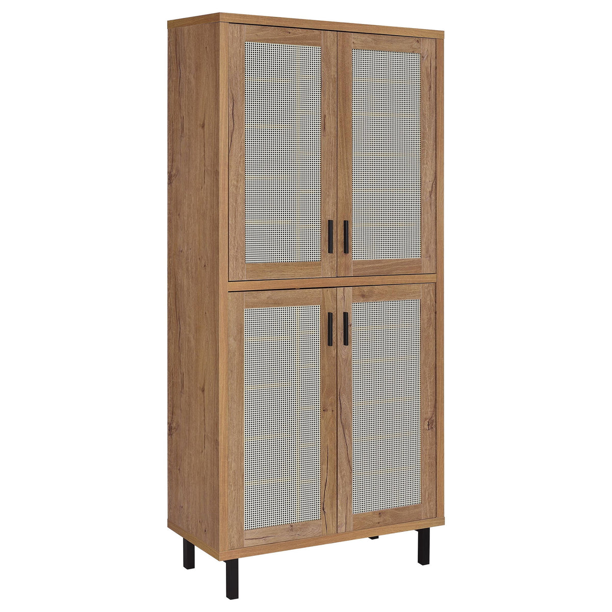 Stagg - Zapatero alto de 4 puertas con estantes ajustables y puertas ventiladas - Natural