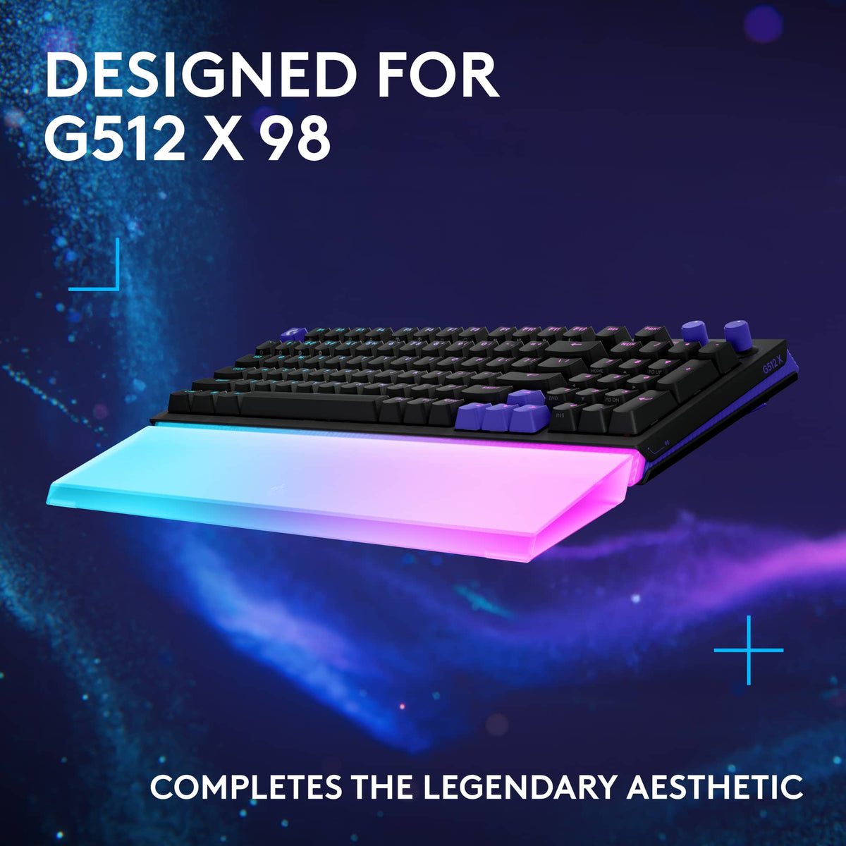 Logitech - G512 X PALM REST 98 LIGHTSYNC RGB Lightbar-Amplifying Acrylic Palm Rest - Transparent