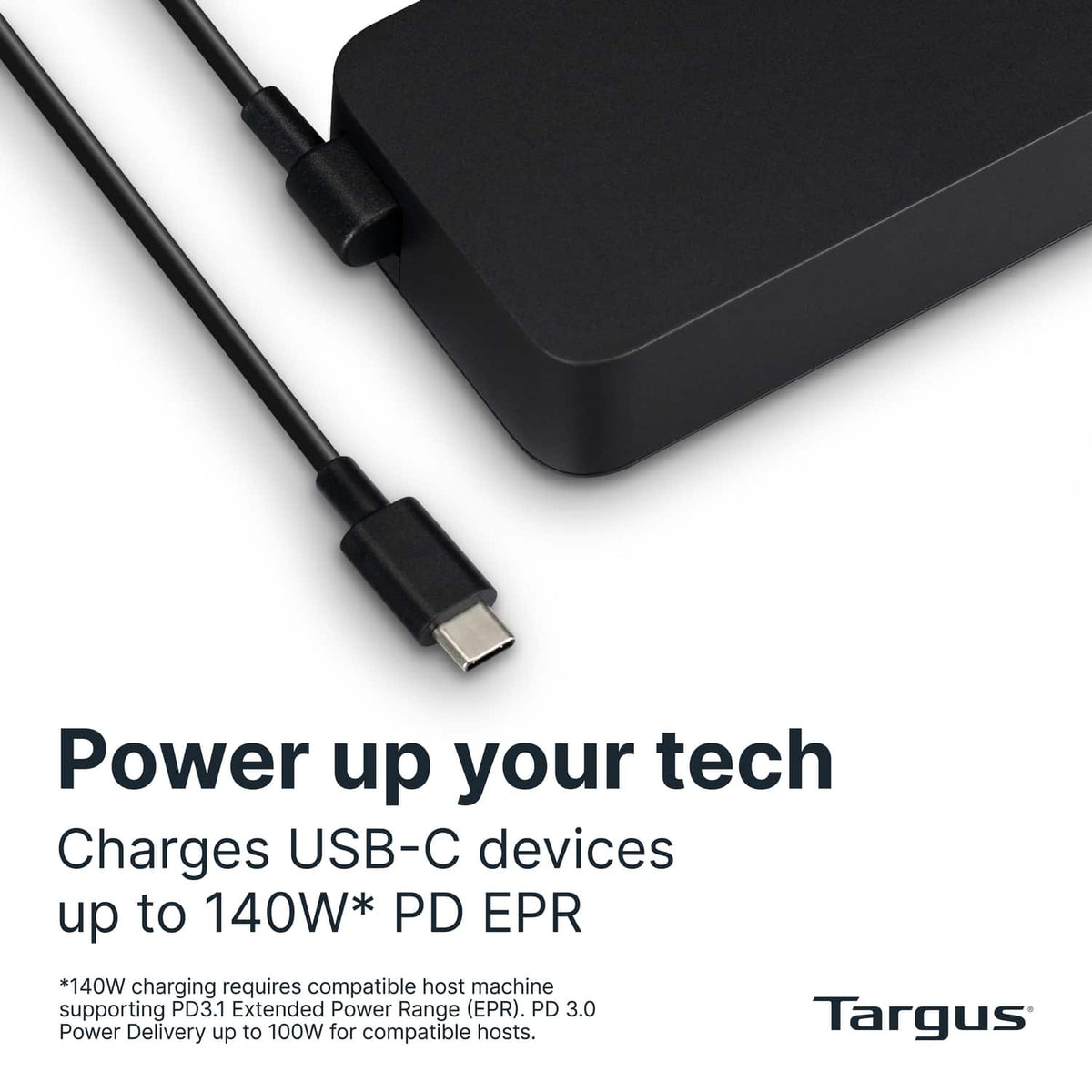 Targus - 140W USB-C Charger, PD 3.1 EPR - Black