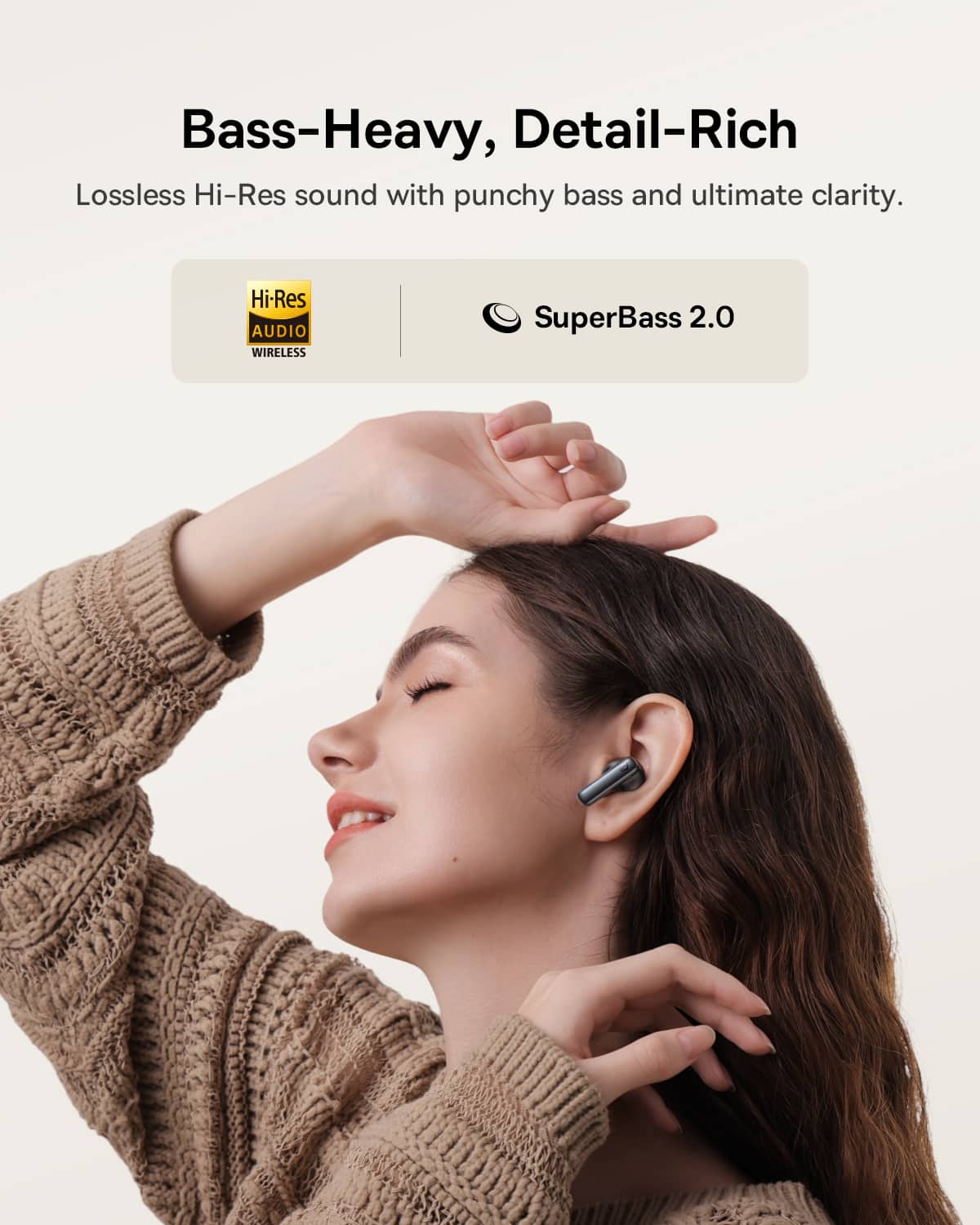 Baseus - Bass EP10 Ultra Noise Cancelling Earbuds - 65-Hour Playtime,Adaptive ANC,LDAC Hi-Res,Bluetooth 6.0 - Black