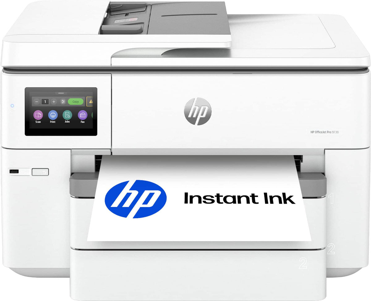 HP - OfficeJet Pro 9730 Wireless AI-Enabled Wide Format All-in-One Inkjet Printer with 3 Months of Instant Ink - White