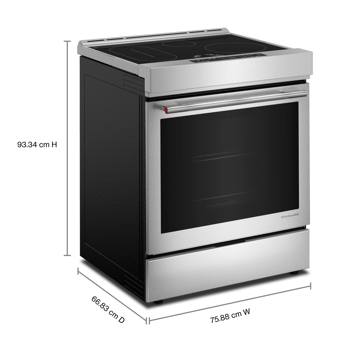 KitchenAid - 30-Inch 4-Element Induction Slide-In Convection Range with Air Fry - PrintShield Stainless Finish