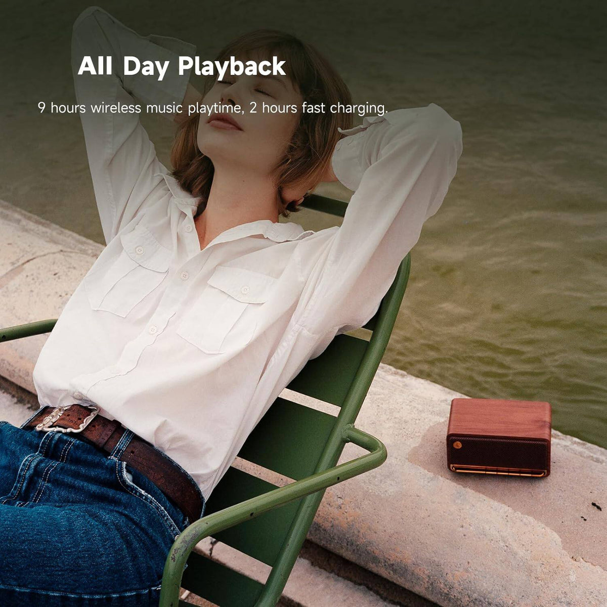 Edifier - MP230 Portable Bluetooth Speaker - Wood
